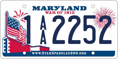 MD license plate 1AA2252