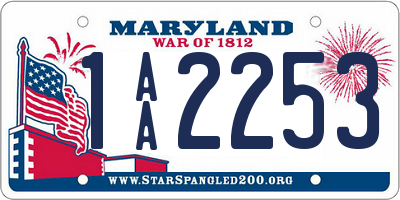 MD license plate 1AA2253