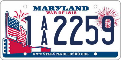 MD license plate 1AA2259