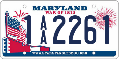 MD license plate 1AA2261