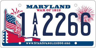 MD license plate 1AA2266