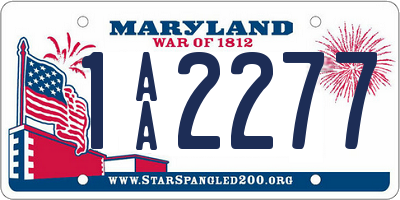 MD license plate 1AA2277