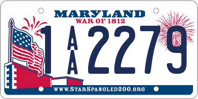 MD license plate 1AA2279