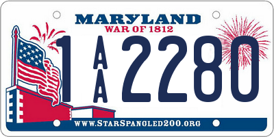 MD license plate 1AA2280