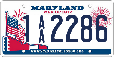 MD license plate 1AA2286