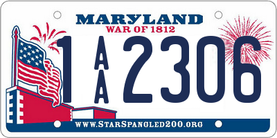MD license plate 1AA2306