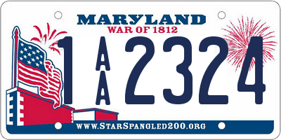 MD license plate 1AA2324