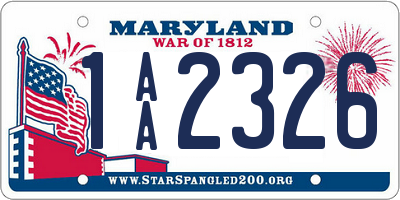 MD license plate 1AA2326