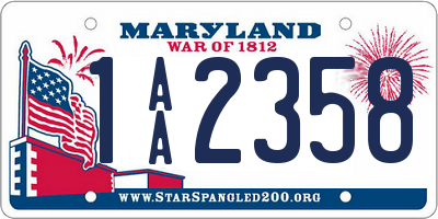 MD license plate 1AA2358