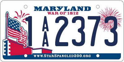 MD license plate 1AA2373