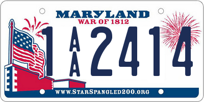 MD license plate 1AA2414