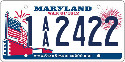MD license plate 1AA2422