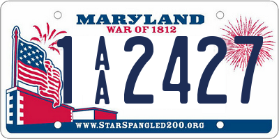 MD license plate 1AA2427