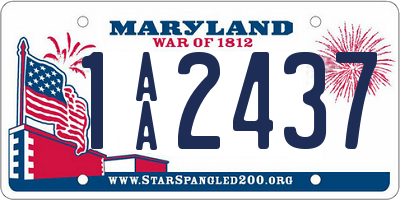 MD license plate 1AA2437