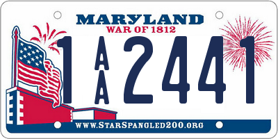 MD license plate 1AA2441