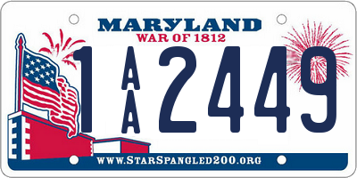 MD license plate 1AA2449