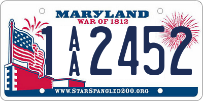 MD license plate 1AA2452