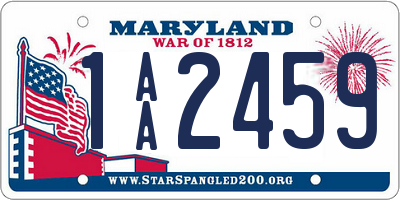 MD license plate 1AA2459