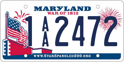 MD license plate 1AA2472
