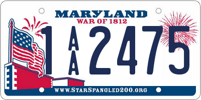 MD license plate 1AA2475