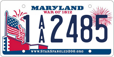 MD license plate 1AA2485