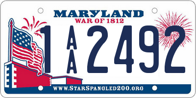 MD license plate 1AA2492