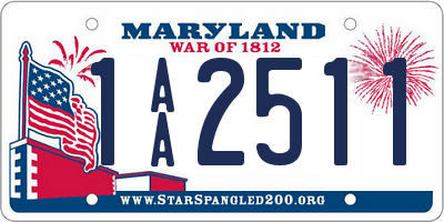 MD license plate 1AA2511