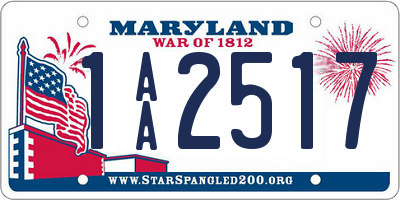 MD license plate 1AA2517