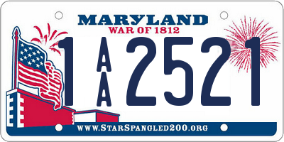 MD license plate 1AA2521