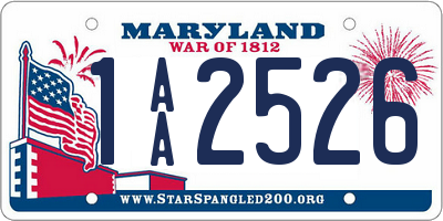 MD license plate 1AA2526