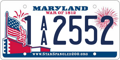 MD license plate 1AA2552