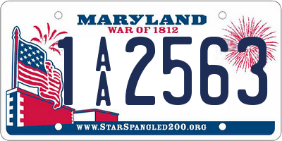 MD license plate 1AA2563