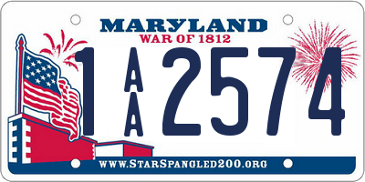 MD license plate 1AA2574