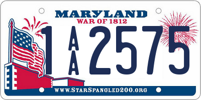 MD license plate 1AA2575