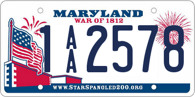 MD license plate 1AA2578