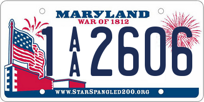 MD license plate 1AA2606
