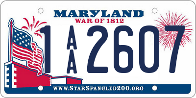 MD license plate 1AA2607