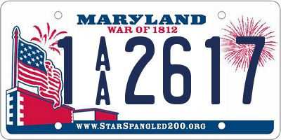 MD license plate 1AA2617