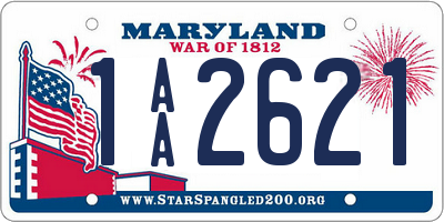 MD license plate 1AA2621
