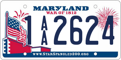 MD license plate 1AA2624