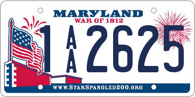 MD license plate 1AA2625
