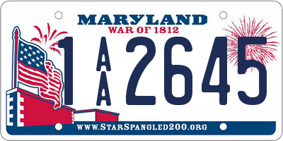 MD license plate 1AA2645