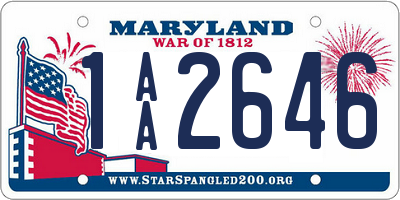 MD license plate 1AA2646