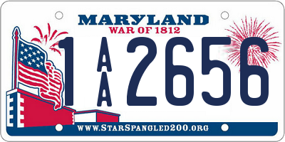 MD license plate 1AA2656