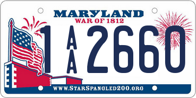MD license plate 1AA2660