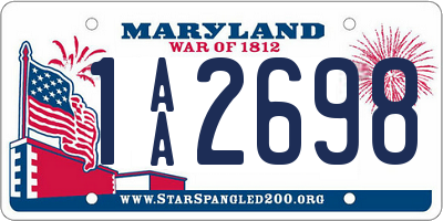 MD license plate 1AA2698
