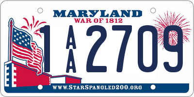 MD license plate 1AA2709