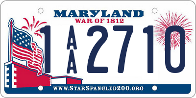 MD license plate 1AA2710