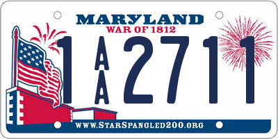 MD license plate 1AA2711