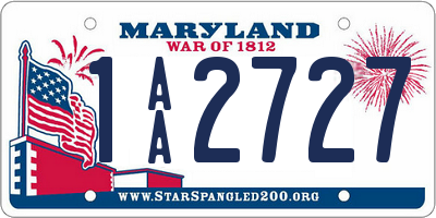 MD license plate 1AA2727